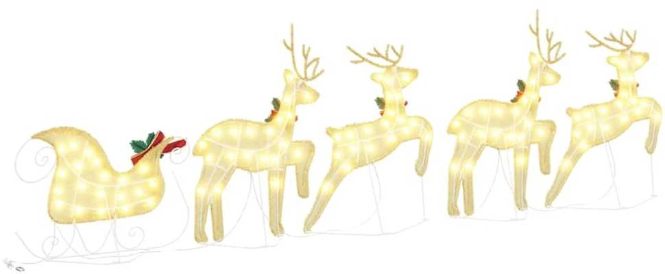 LED elniai 5 vnt. Auksinė 43 x 18 x 66 cm audinys