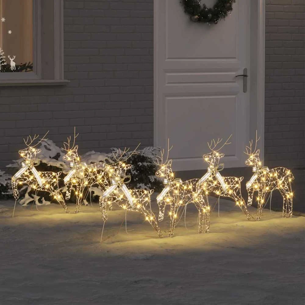 LED elniai 6 vnt. 180 LED Auksinė 44 x 18 x 65,5 cm PET