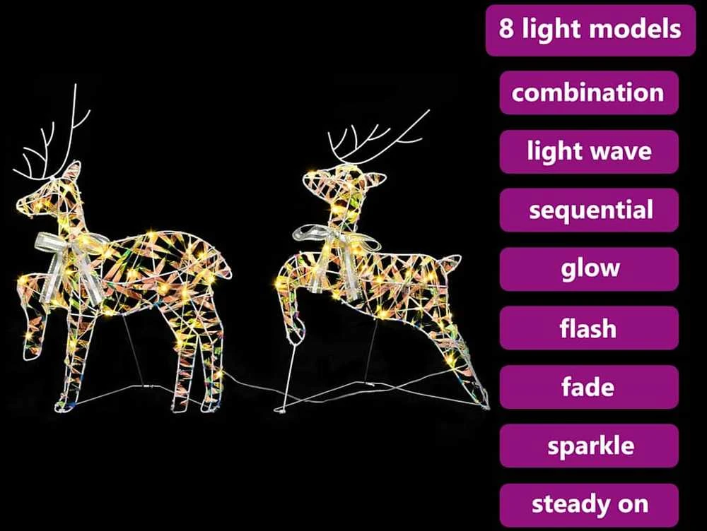 LED elniai 2 vnt. 40 LED Šilta balta 44 x 18 x 65,5 cm PET