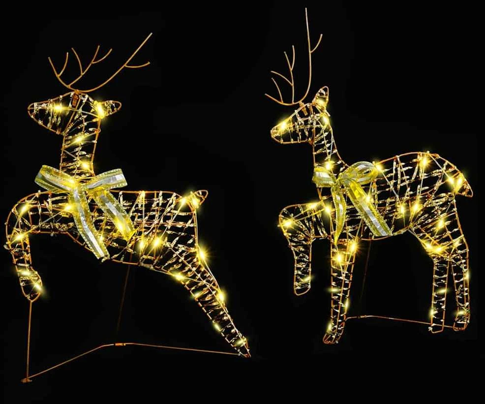 LED elniai 2 vnt. 40 LED Šilta balta 44 x 18 x 65,5 cm PET