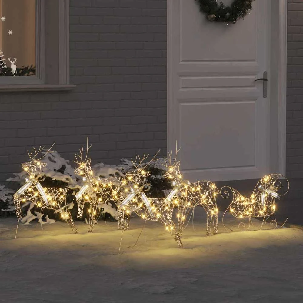 LED elniai 5 vnt. 40 LED Auksinė 44 x 18 x 65,5 cm PET