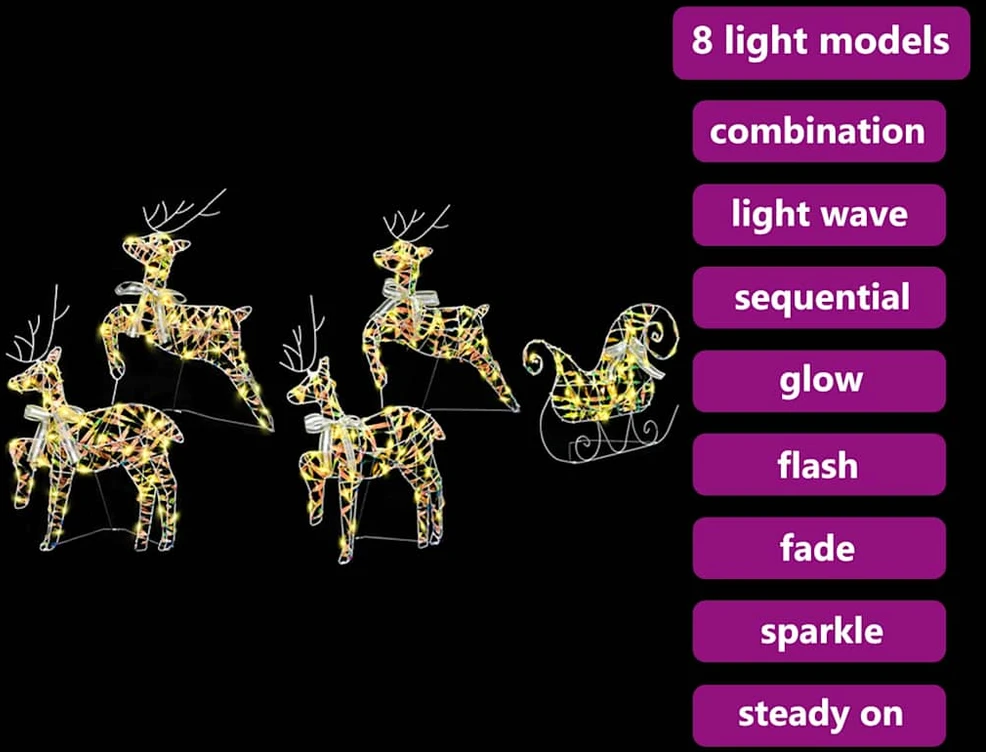 LED elniai 5 vnt. 40 LED Daugiaspalvis 42 x 15 x 64 cm PET