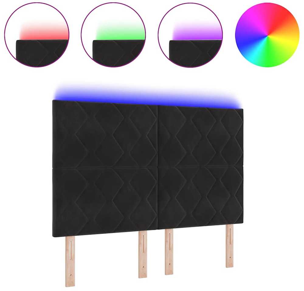 LED galvūgalis Juodas 160 cm Aksomas