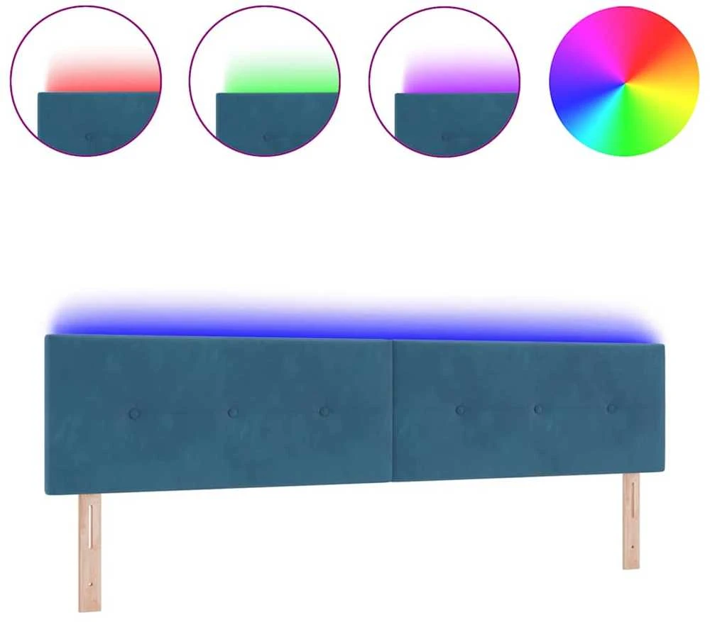 LED galvūgalis su LED juostelėmis Mėlyna 200 cm Aksomas