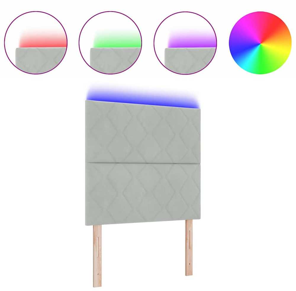 LED galvūgalis Šviesiai pilka 100 cm Aksomas