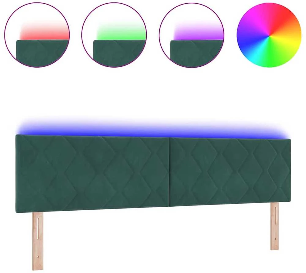 LED galvūgalis Tamsiai žalia 180 cm Aksomas