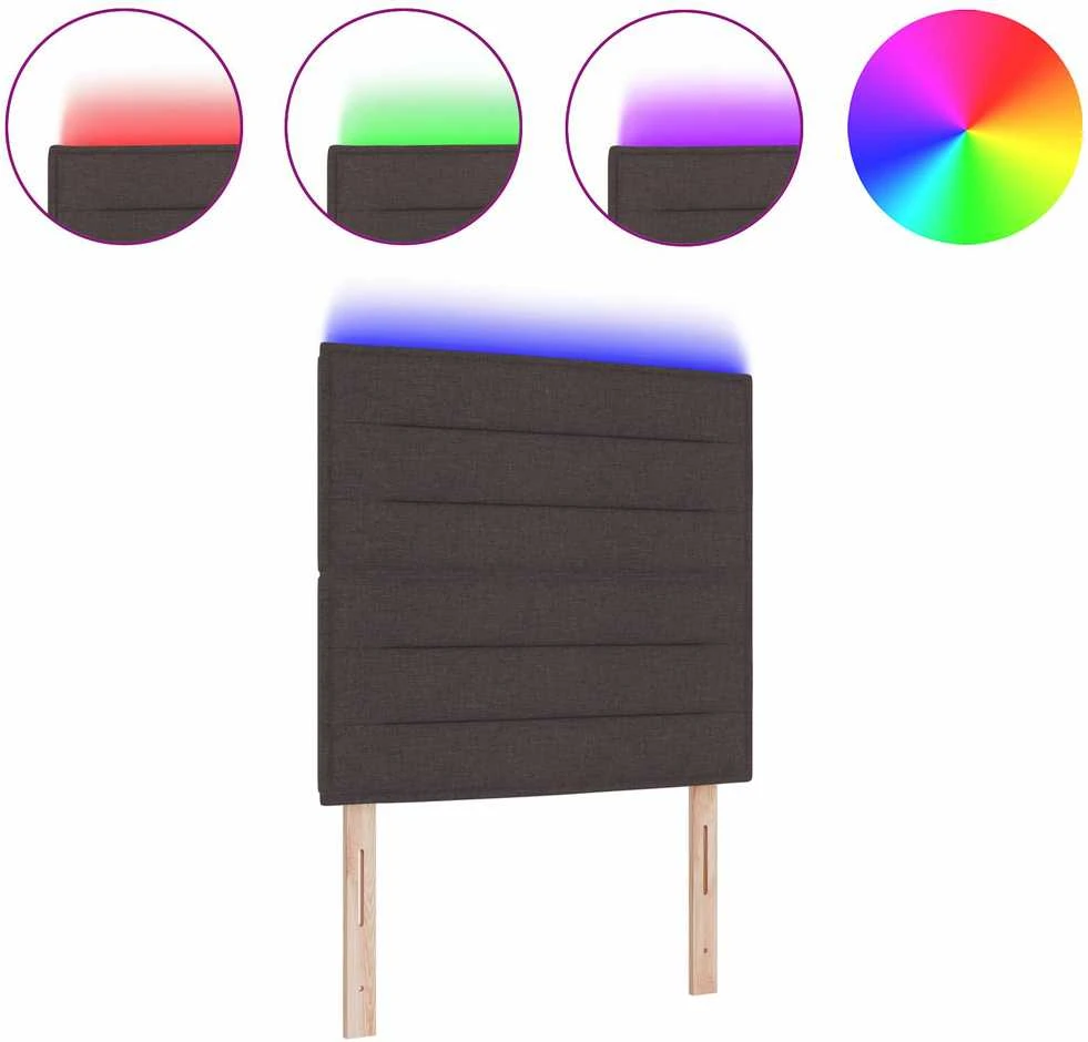 LED galvūgalis su LED juostelėmis Tamsiai rudas 100 cm audinys