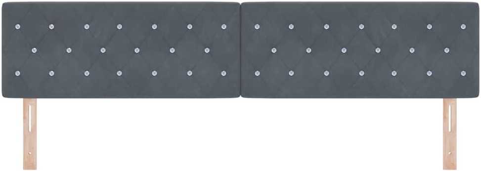 LED galvūgalis su LED juostelėmis Tamsiai pilka 200 cm Aksomas