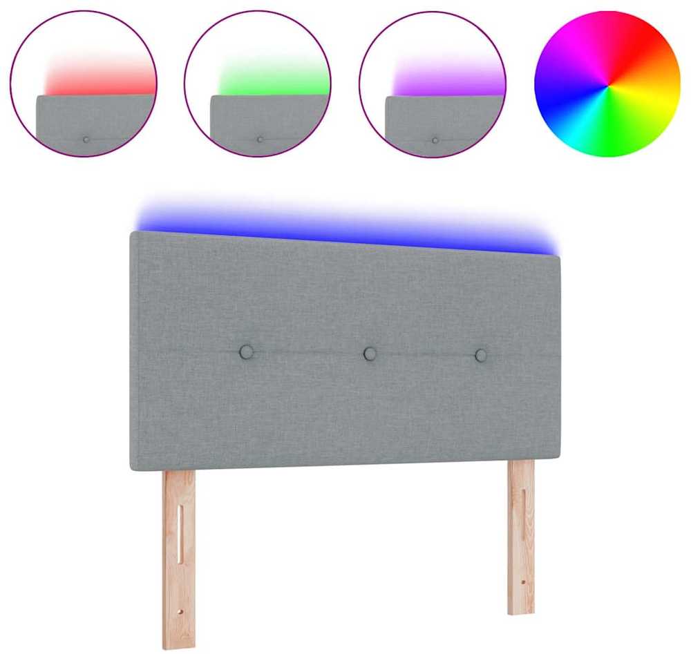 LED galvūgalis su LED juostelėmis Šviesiai pilka 80 cm audinys
