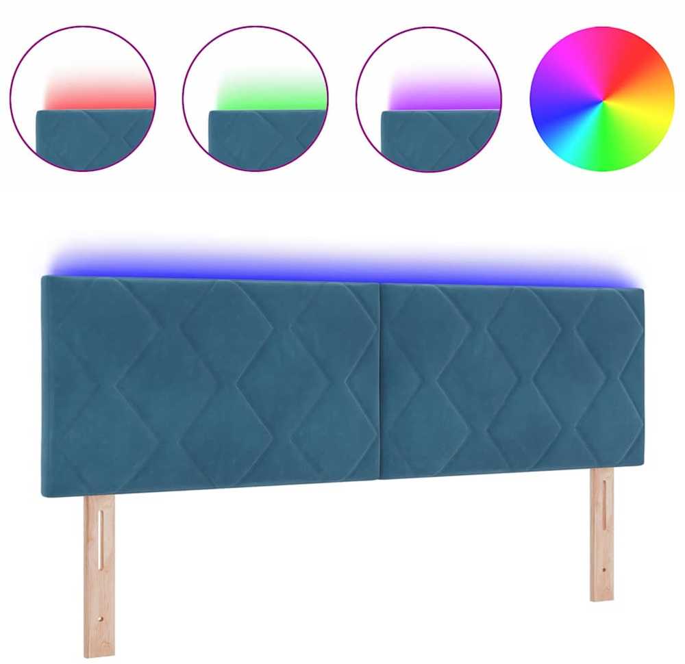 LED galvūgalis Tamsiai mėlyna 144 cm Aksomas