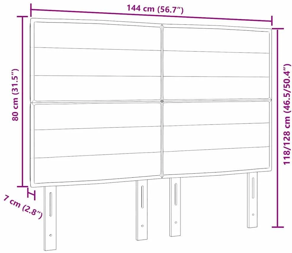 LED galvūgalis su LED juostelėmis Tamsiai pilka 144 cm audinys