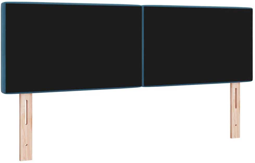LED galvūgalis su LED juostelėmis Tamsiai mėlyna 160 cm Aksomas