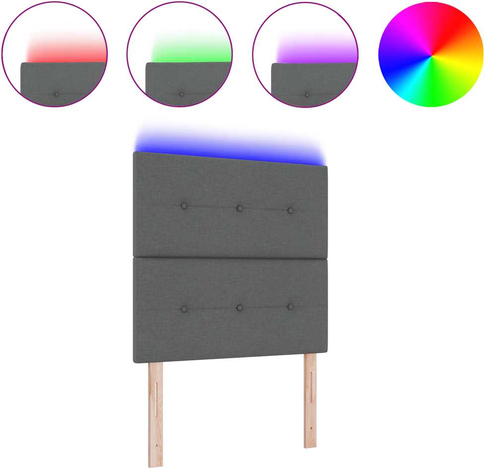 LED galvūgalis su LED juostelėmis Tamsiai pilka 100 cm audinys