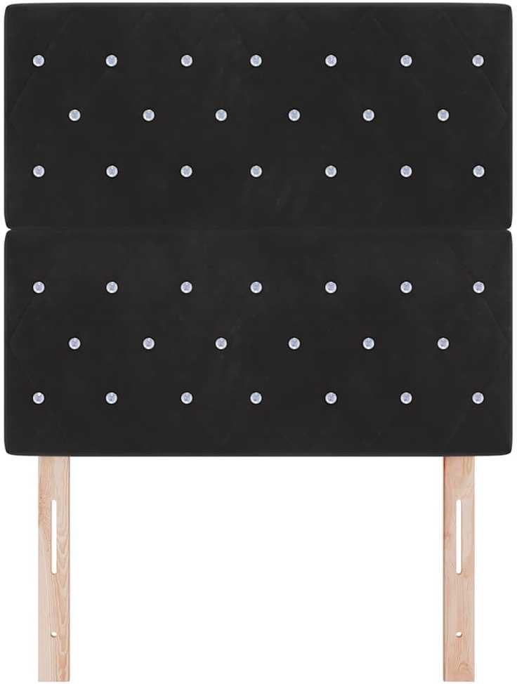 LED galvūgalis su LED juostelėmis Juodas 100 cm Aksomas