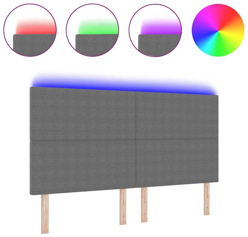 LED galvūgalis Šviesiai pilka 180 cm Kordūrinis audinys
