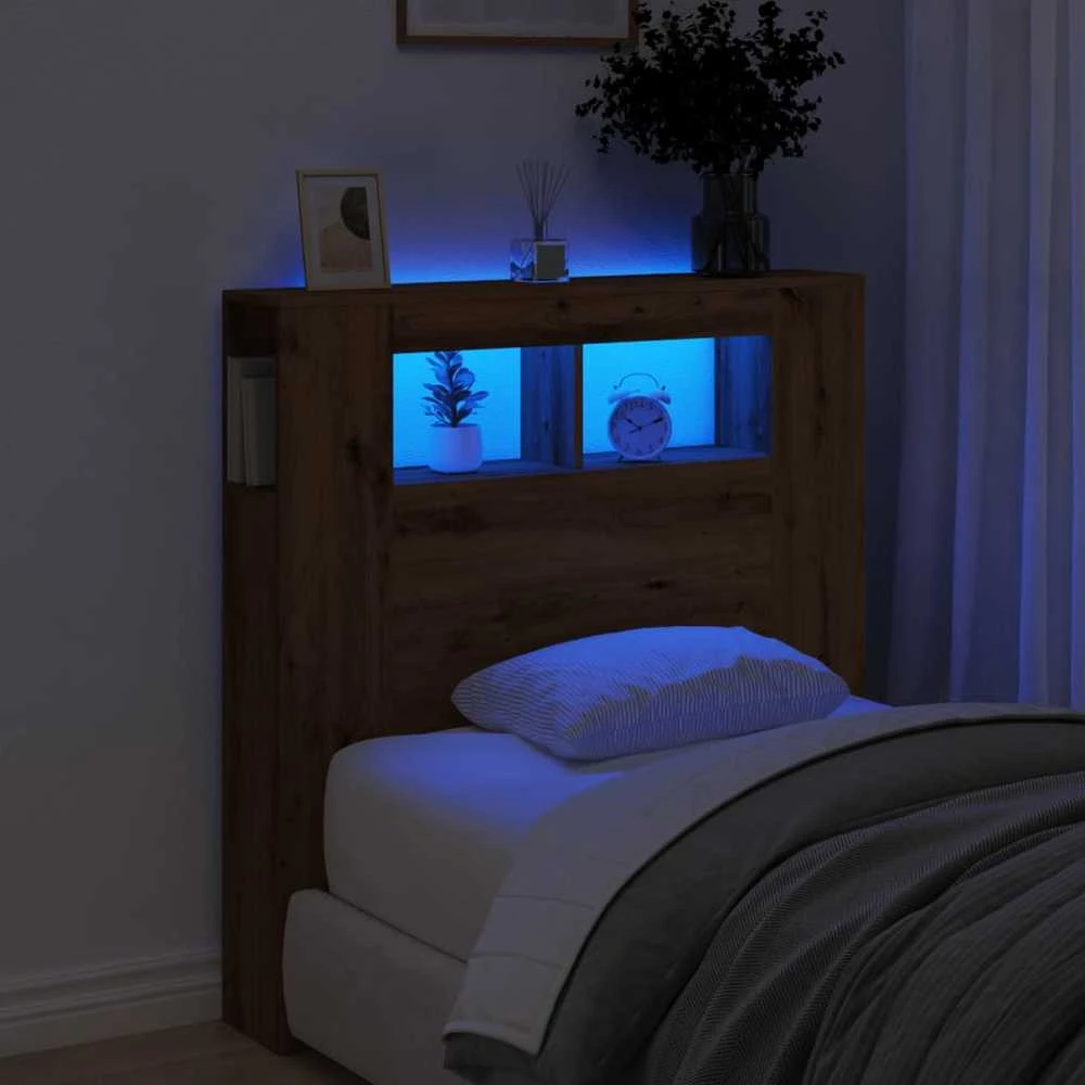 LED galvūgalis, artisano ąžuolo, 100x18,5x103,5cm, mediena