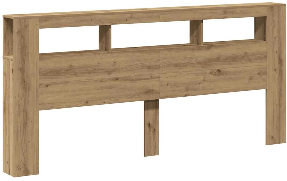 LED galvūgalis, ąžuolo spalvos, 220x18,5x103,5 cm, inžinerinė mediena