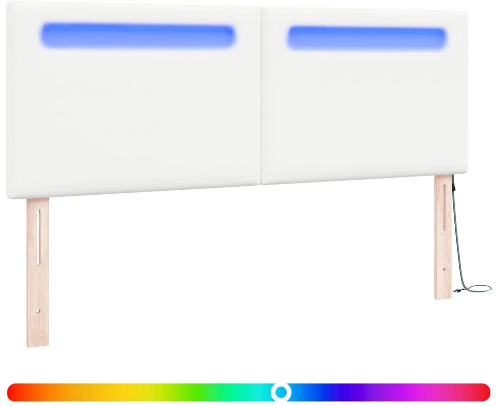 LED galvūgalis Balta 144 cm Dirbtinė oda