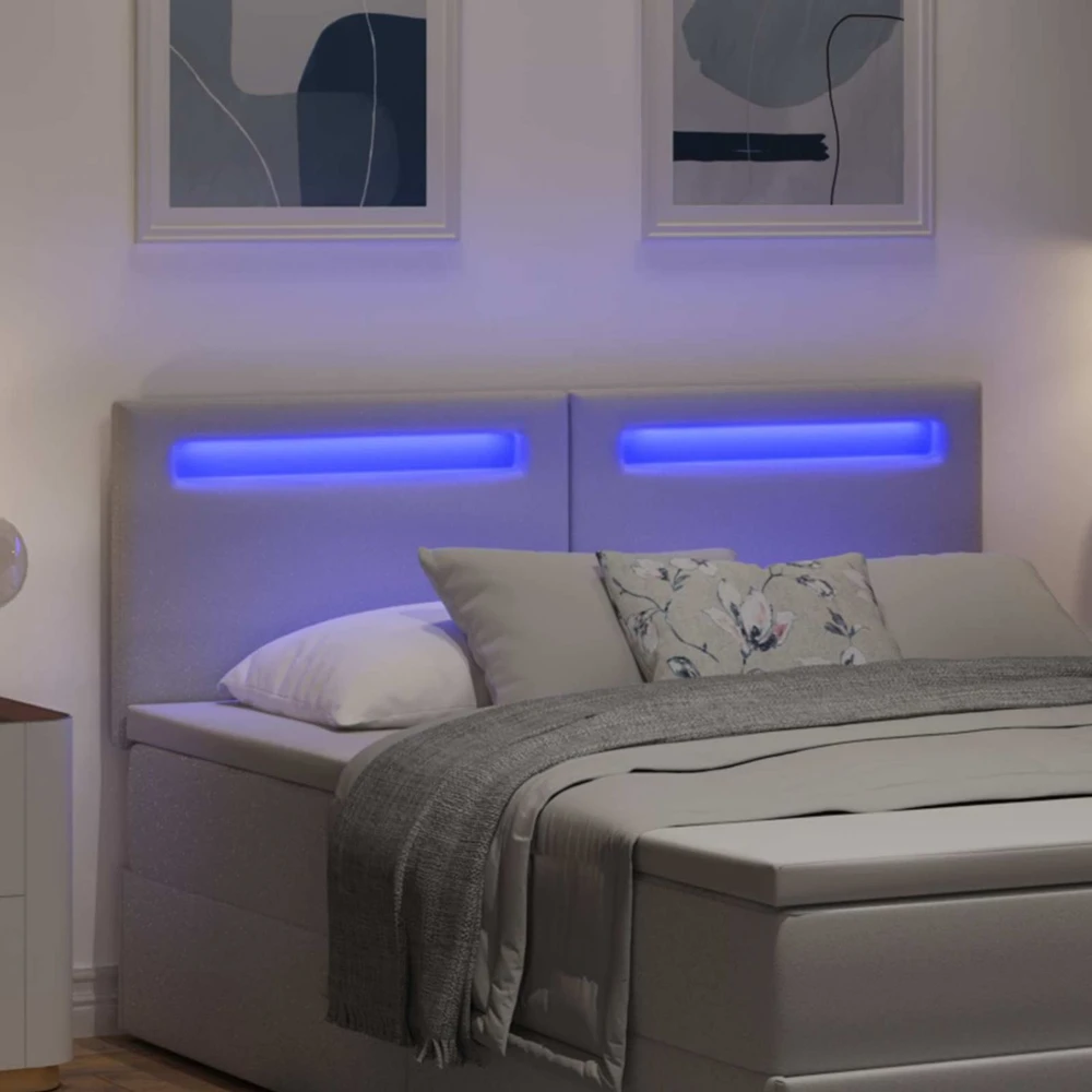 LED galvūgalis Balta 144 cm Dirbtinė oda