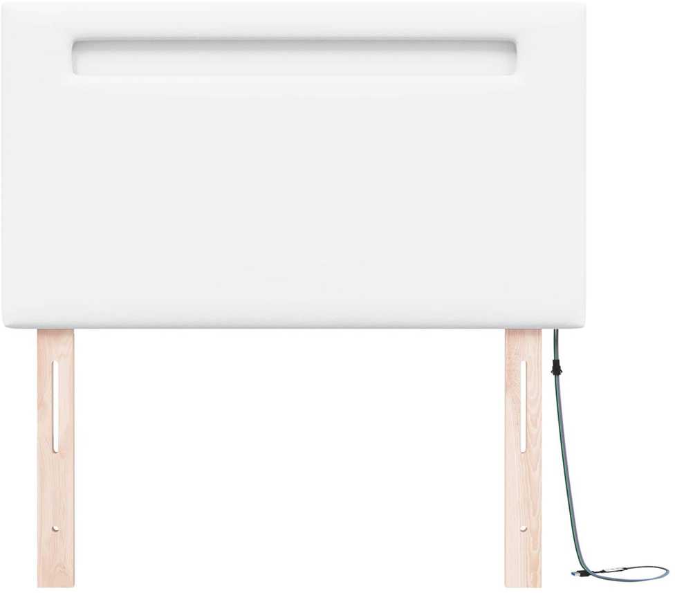 LED galvūgalis Balta 90 cm Dirbtinė oda