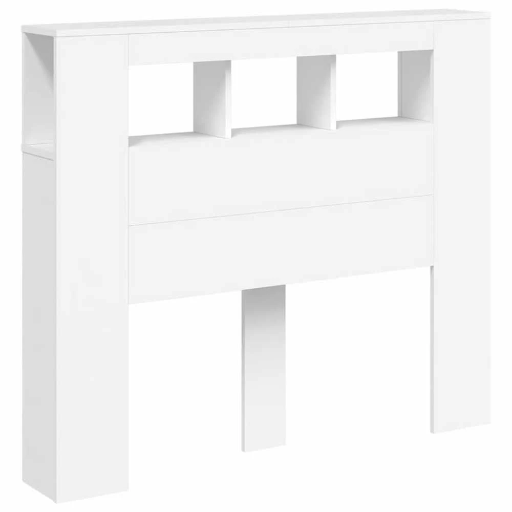 LED galvūgalis, baltas, 120x18,5x103,5cm, apdirbta mediena