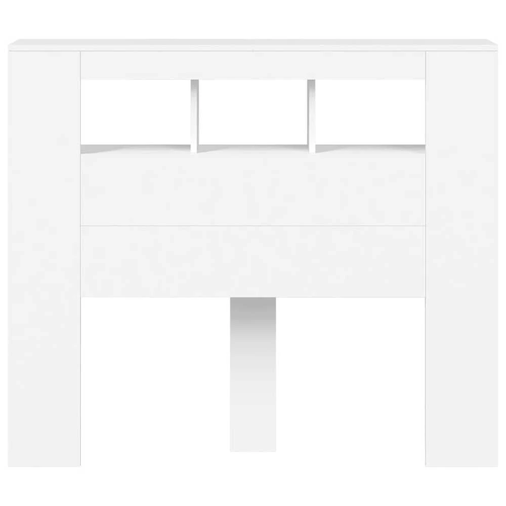 LED galvūgalis, baltas, 120x18,5x103,5cm, apdirbta mediena