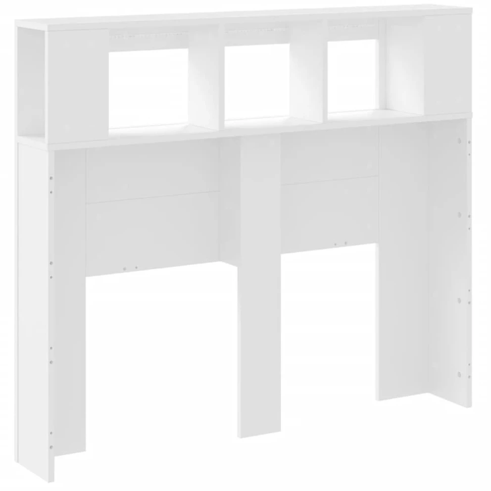 LED galvūgalis, baltas, 120x18,5x103,5cm, apdirbta mediena