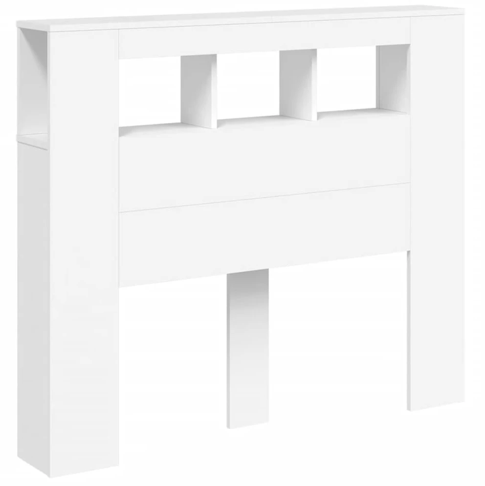 LED galvūgalis, baltas, 120x18,5x103,5cm, apdirbta mediena