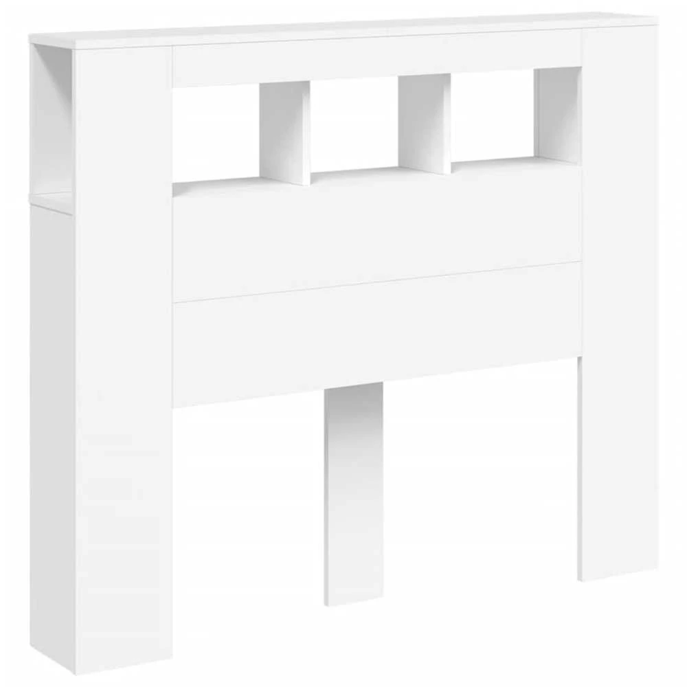 LED galvūgalis, baltas, 120x18,5x103,5cm, apdirbta mediena