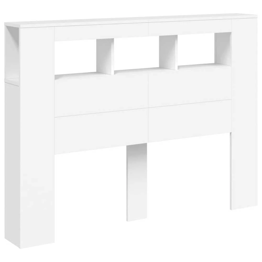 LED galvūgalis, baltas, 140x18,5x103,5cm, apdirbta mediena