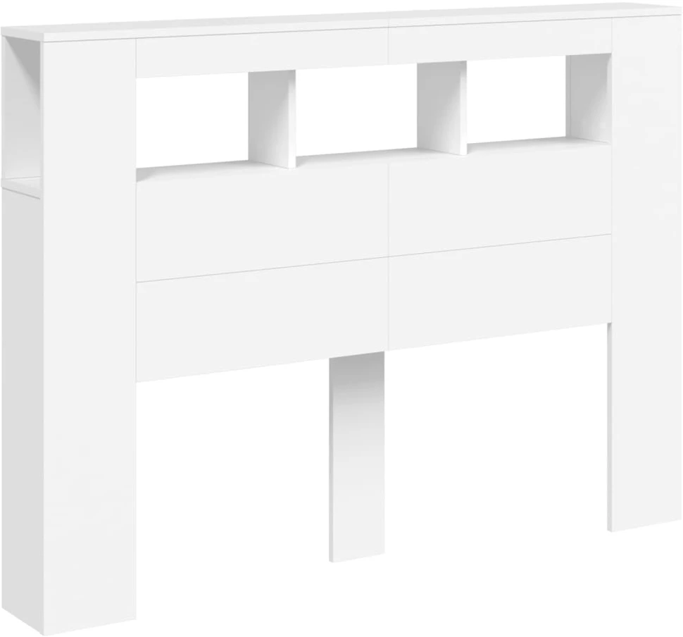 LED galvūgalis, baltas, 140x18,5x103,5cm, apdirbta mediena