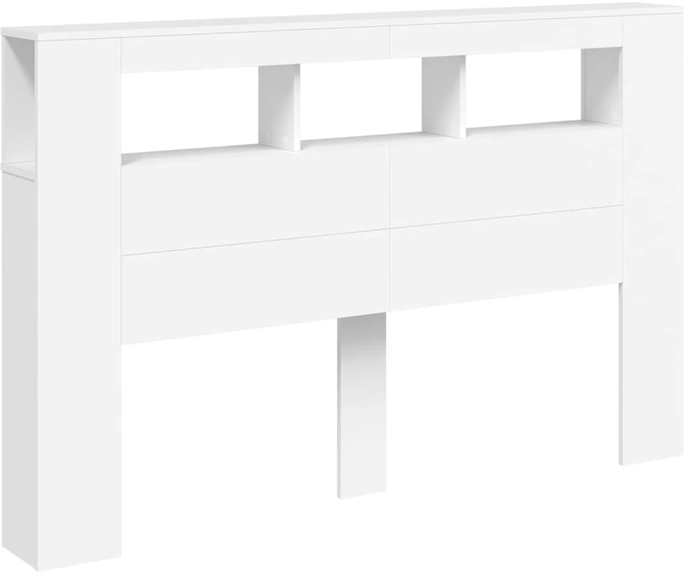 LED galvūgalis, baltas, 160x18,5x103,5cm, apdirbta mediena