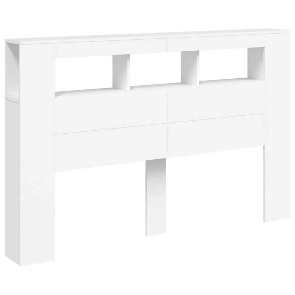 LED galvūgalis, baltas, 160x18,5x103,5cm, apdirbta mediena