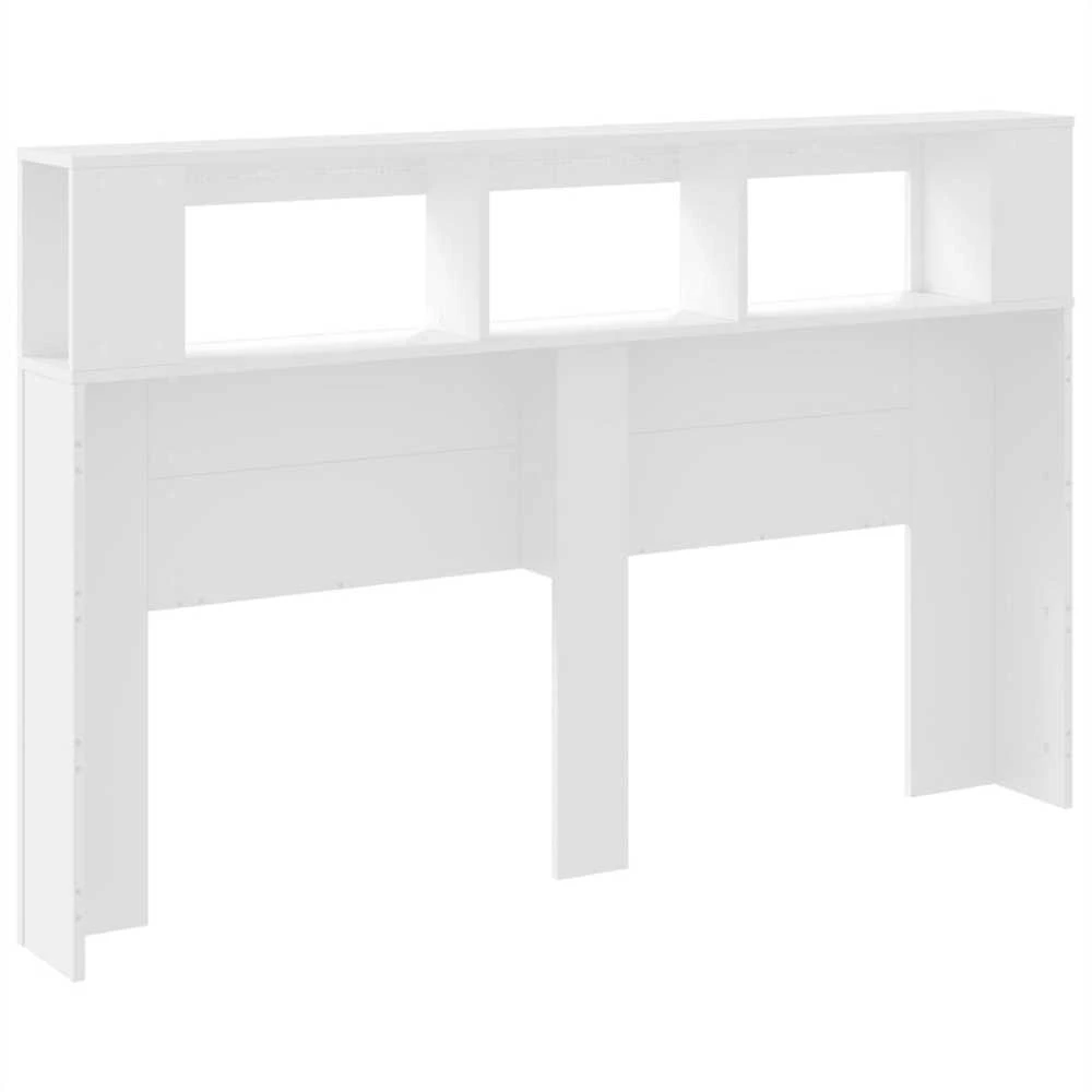 LED galvūgalis, baltas, 160x18,5x103,5cm, apdirbta mediena