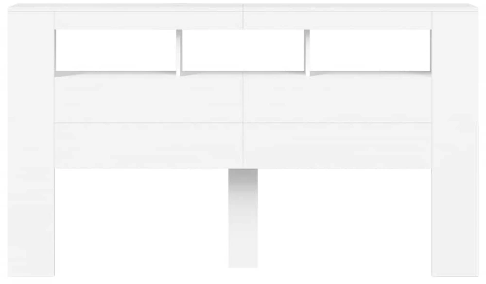 LED galvūgalis, baltas, 180x18,5x103,5cm, apdirbta mediena