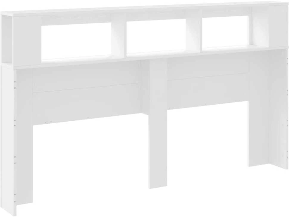 LED galvūgalis, baltas, 180x18,5x103,5cm, apdirbta mediena