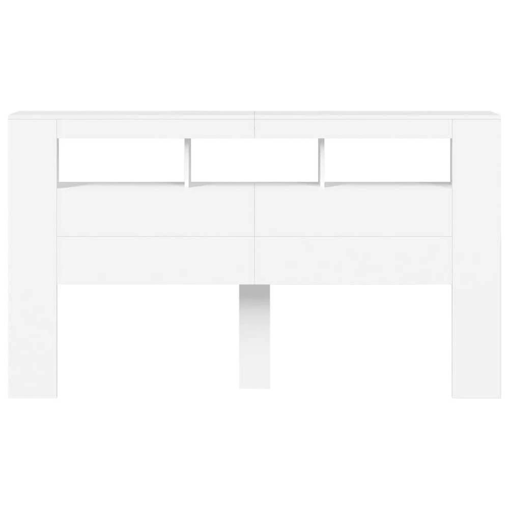 LED galvūgalis, baltas, 180x18,5x103,5cm, apdirbta mediena