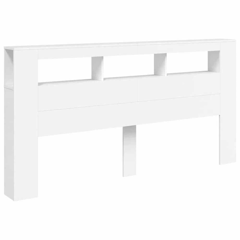 LED galvūgalis, baltas, 200x18,5x103,5cm, apdirbta mediena