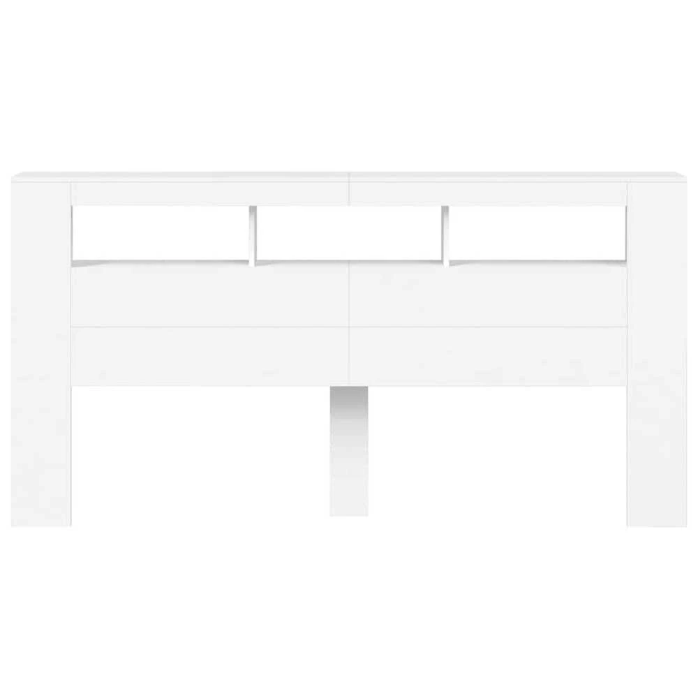 LED galvūgalis, baltas, 200x18,5x103,5cm, apdirbta mediena
