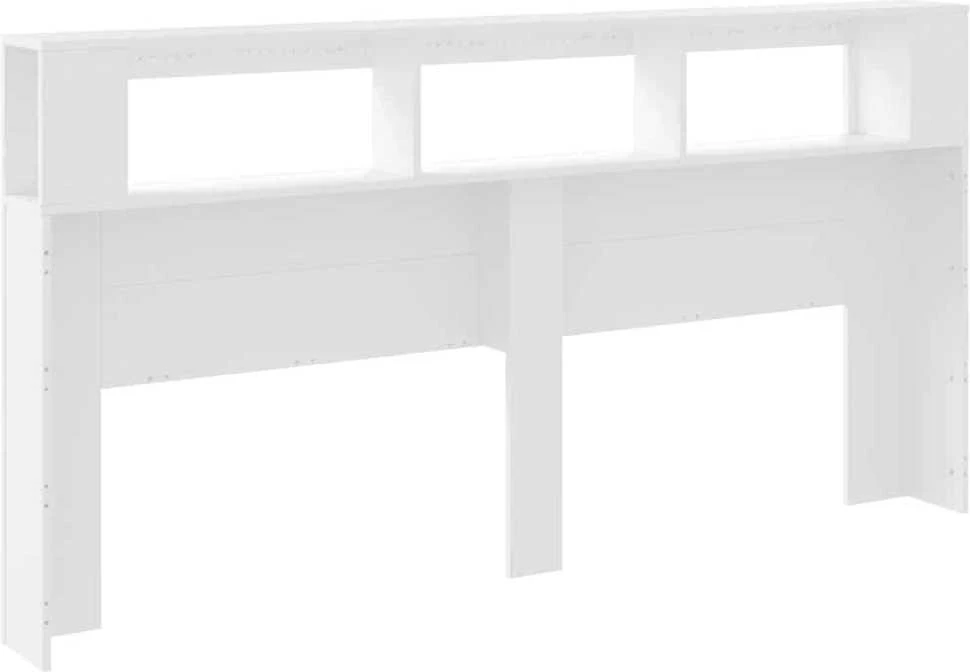 LED galvūgalis, baltas, 200x18,5x103,5cm, apdirbta mediena