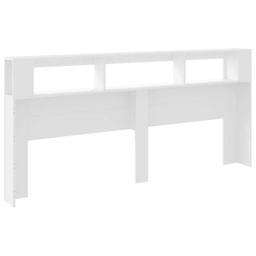LED galvūgalis, baltas, 220x18,5x103,5cm, apdirbta mediena