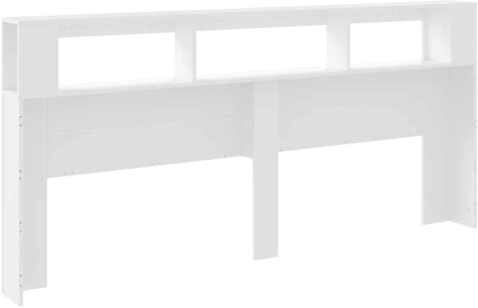 LED galvūgalis, baltas, 220x18,5x103,5cm, apdirbta mediena