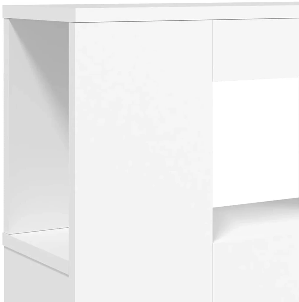 LED galvūgalis, baltas, 220x18,5x103,5cm, apdirbta mediena