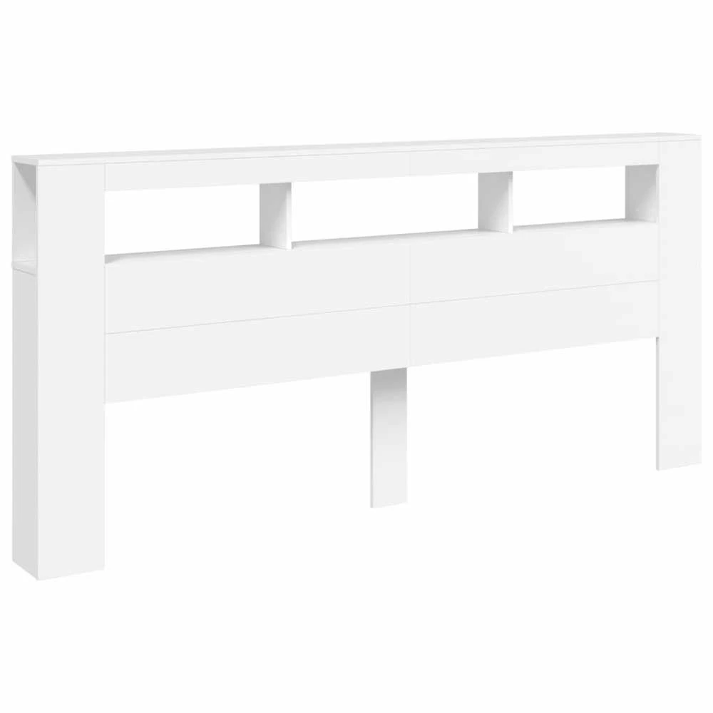 LED galvūgalis, baltas, 220x18,5x103,5cm, apdirbta mediena