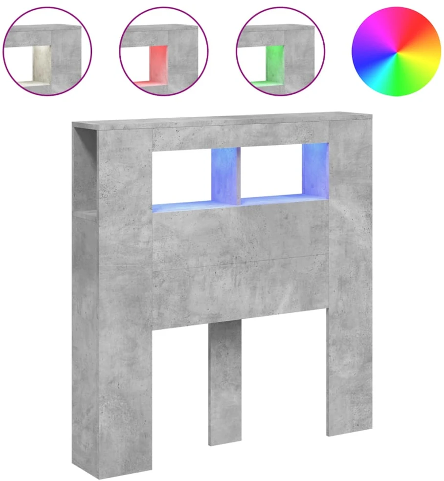 LED galvūgalis, betono, 100x18,5x103,5cm, apdirbta mediena