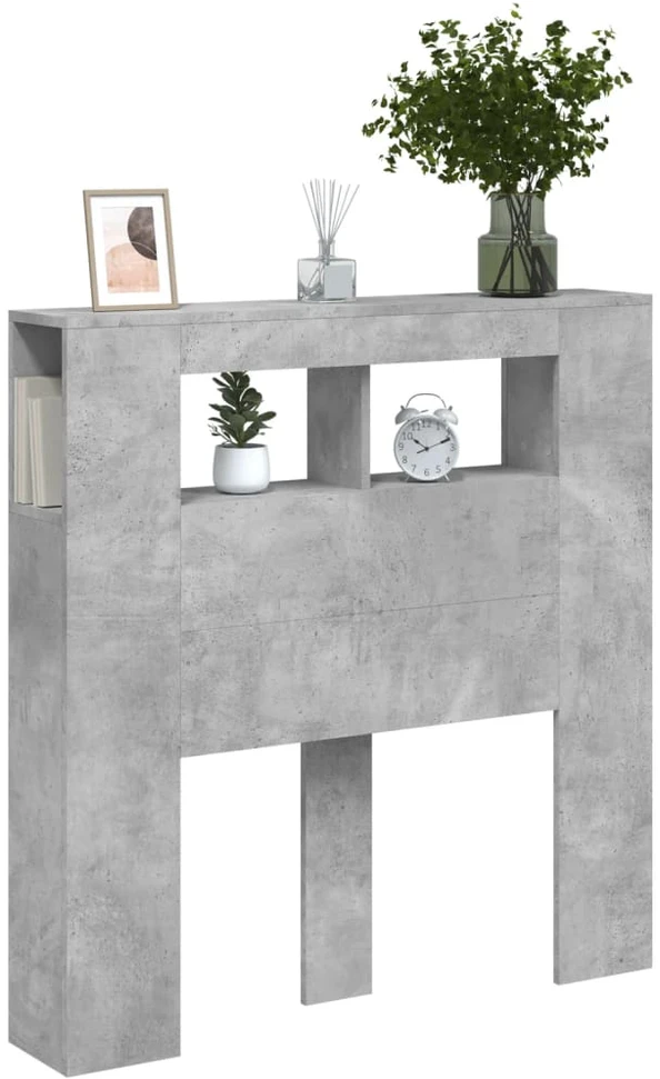 LED galvūgalis, betono, 100x18,5x103,5cm, apdirbta mediena