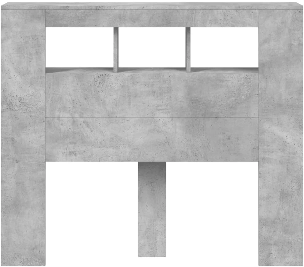 LED galvūgalis, betono, 120x18,5x103,5cm, apdirbta mediena