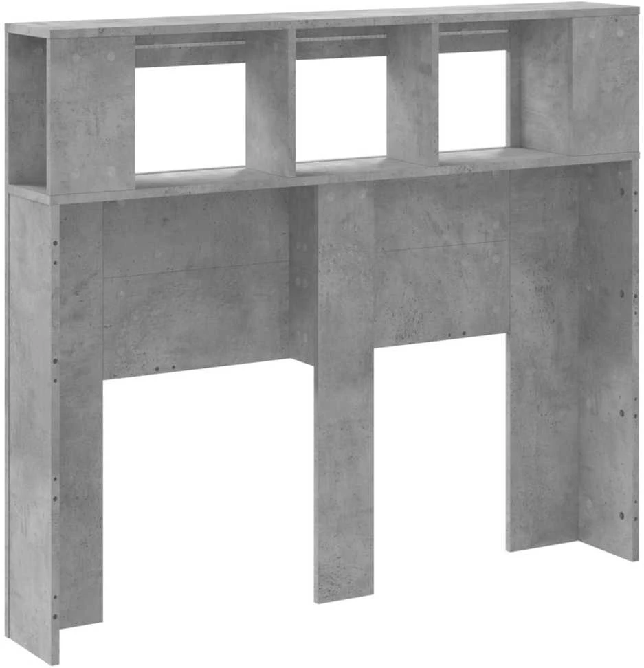 LED galvūgalis, betono, 120x18,5x103,5cm, apdirbta mediena