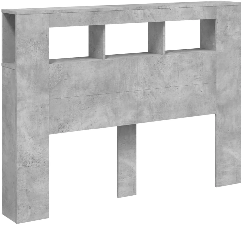 LED galvūgalis, betono, 140x18,5x103,5cm, apdirbta mediena