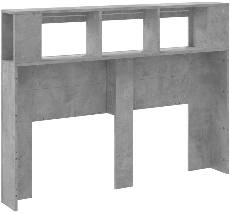 LED galvūgalis, betono, 140x18,5x103,5cm, apdirbta mediena